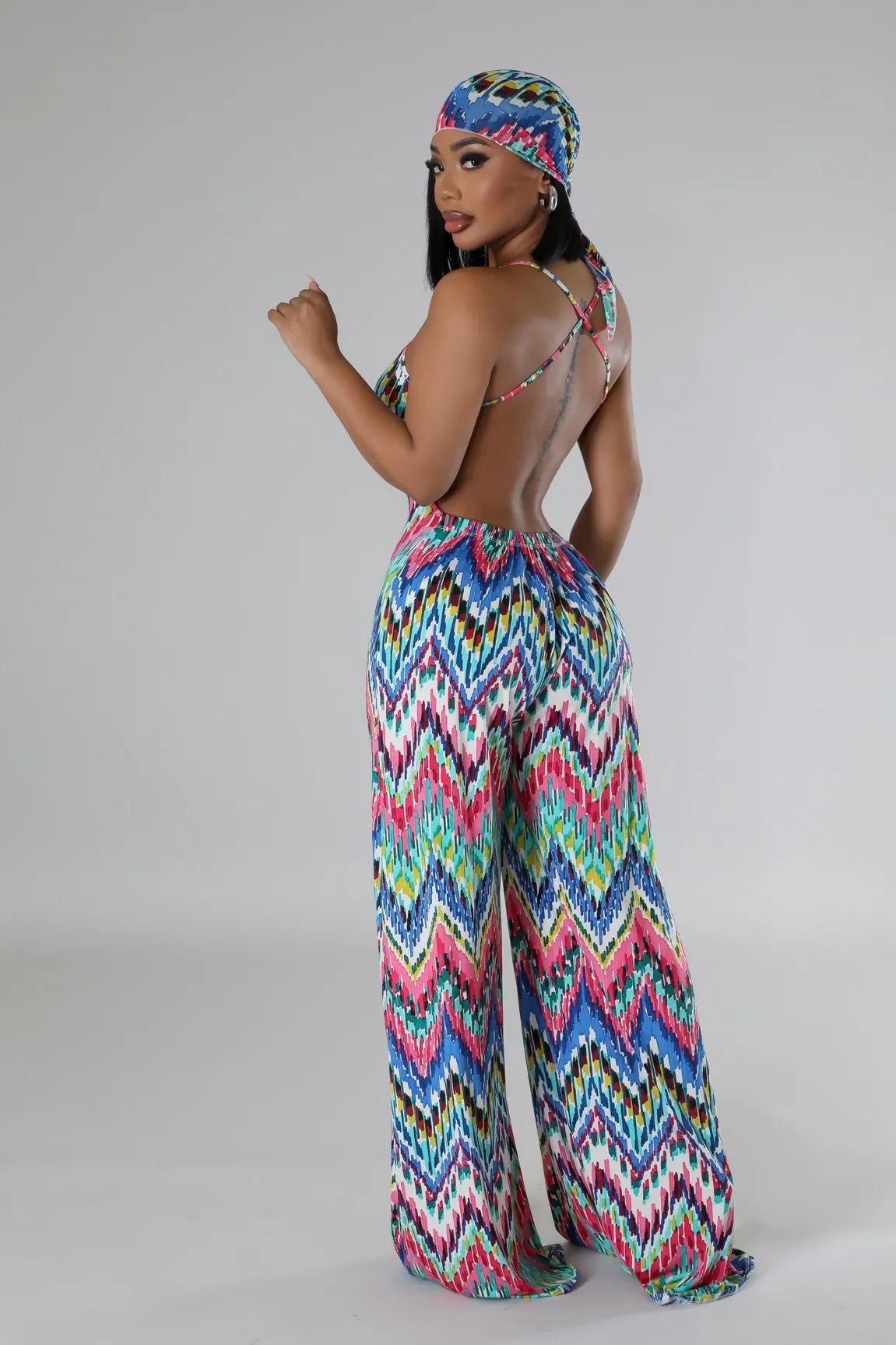 2pc Taking A Trip Jumpsuit Set