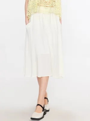 A-line Pleated Midi Skirt