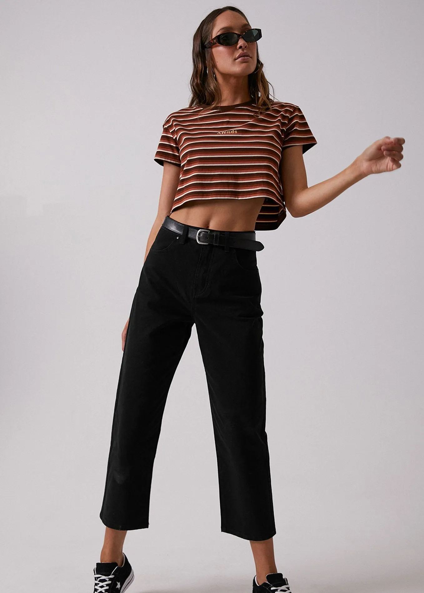 Afends Womens Golden Years - Wide Neck Cropped Tee