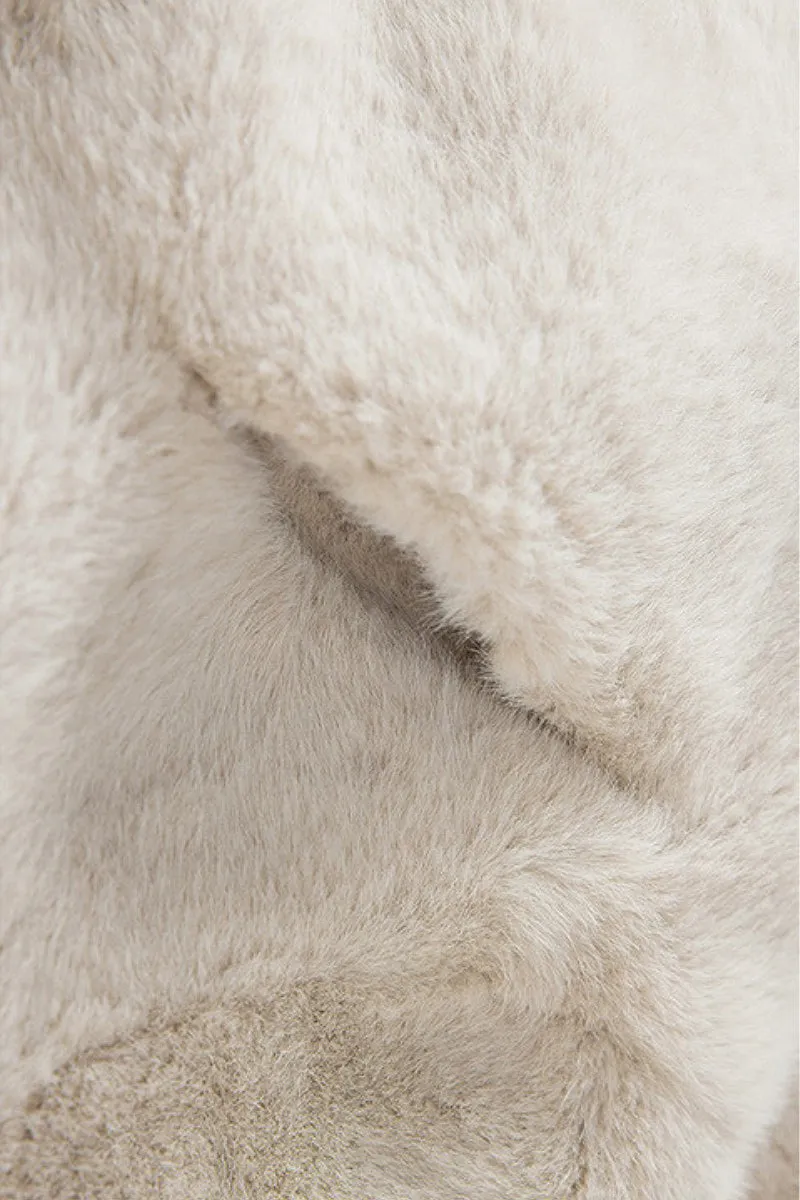 Ageless Oversized Faux Mink Fur Coat With Hood and Balloon Sleeves