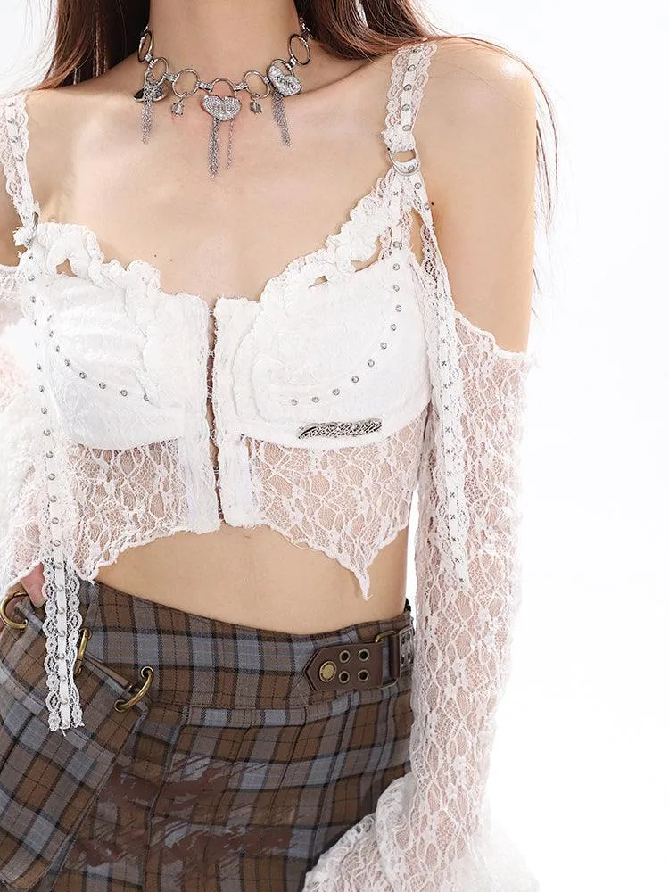 Asymmetrical Lace Trim Camisole Top