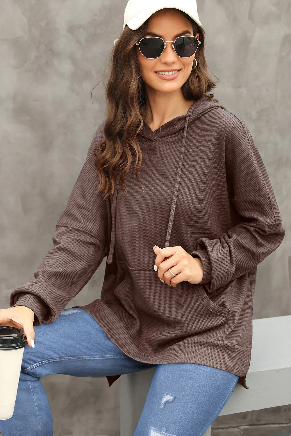 Autumn Waffle Knit Hoodie