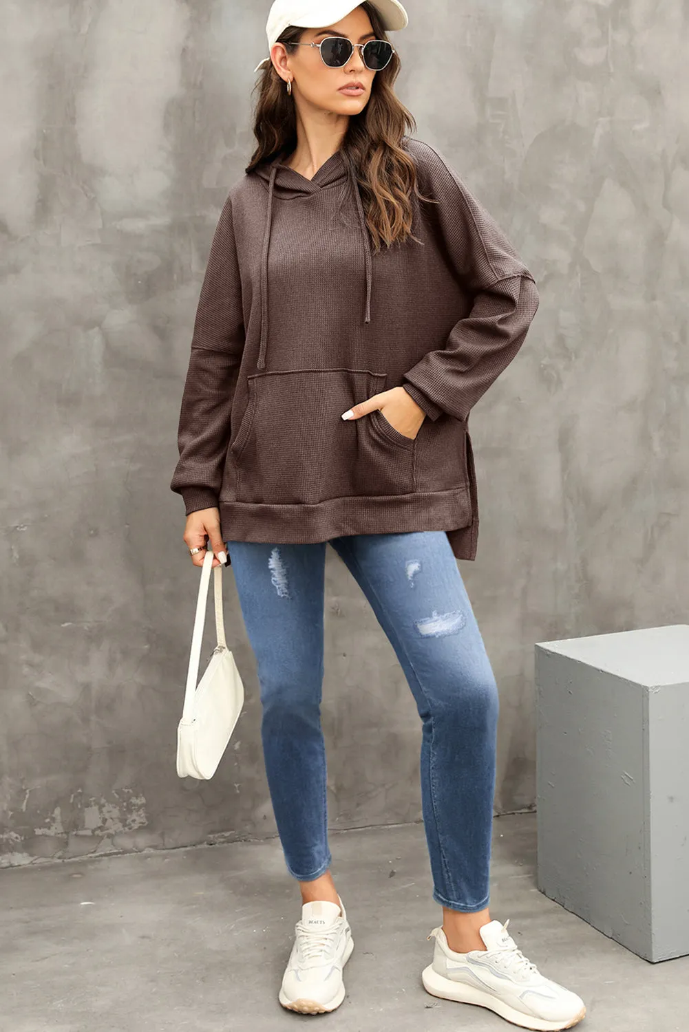 Autumn Waffle Knit Hoodie