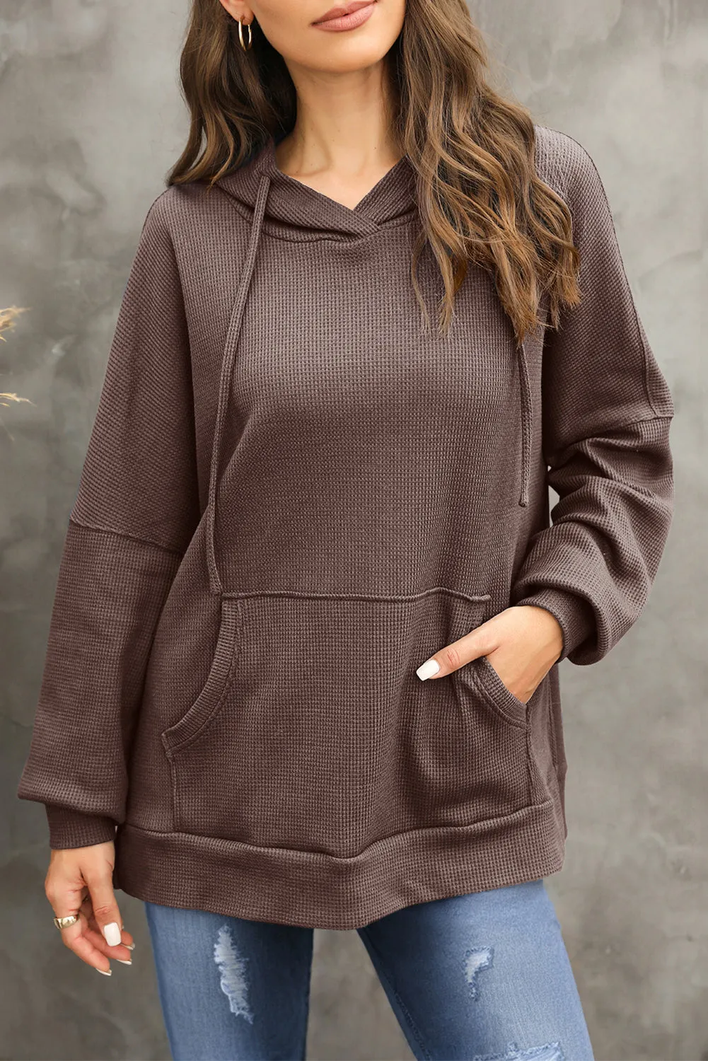 Autumn Waffle Knit Hoodie