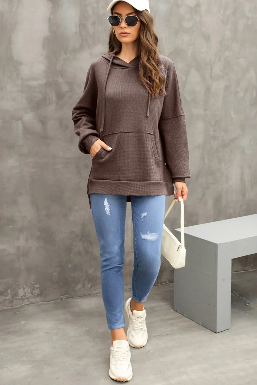 Autumn Waffle Knit Hoodie