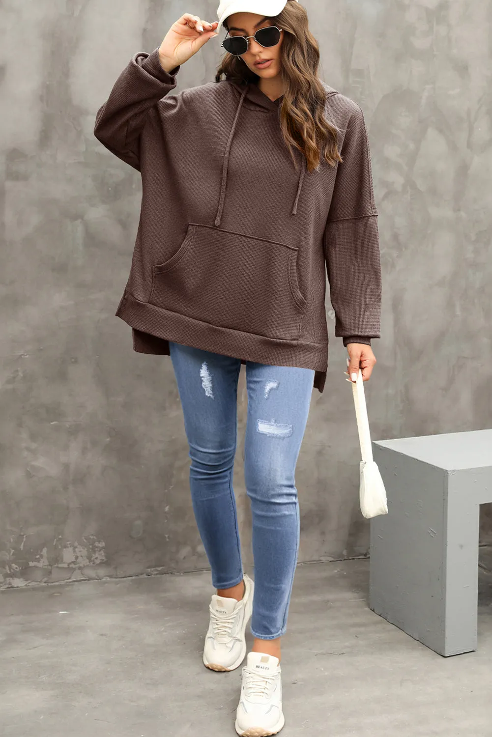 Autumn Waffle Knit Hoodie