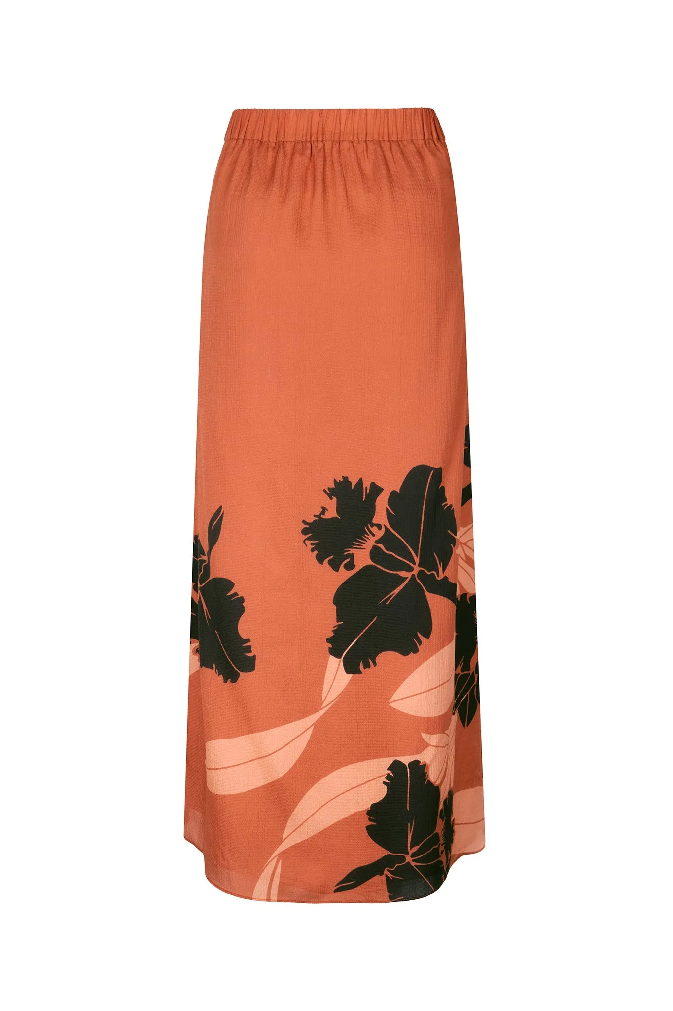 Beatrice Martellato Silk Midi Skirt in Terra