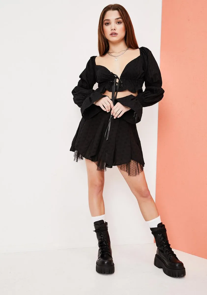 Boogie Down Eyelet Lace Crop Top