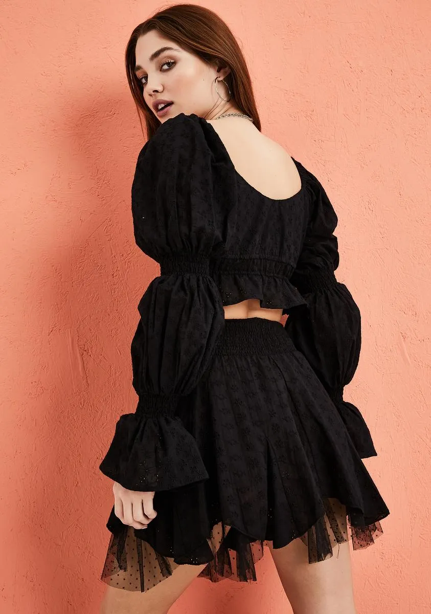Boogie Down Eyelet Lace Crop Top