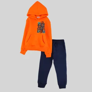 Boys Gang Long-Sleeved Fleeced Hooded Pajama