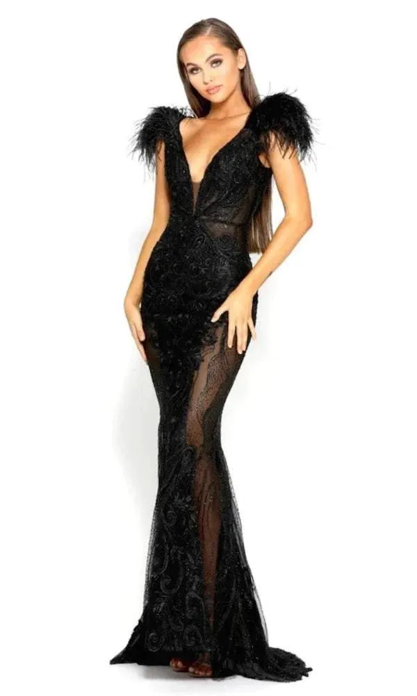 Bright Black Evening Dress