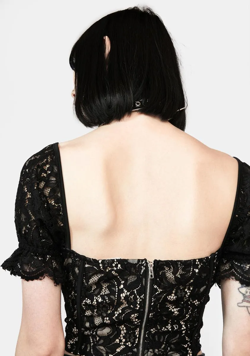 By Her Lonesome Lace Crop Top