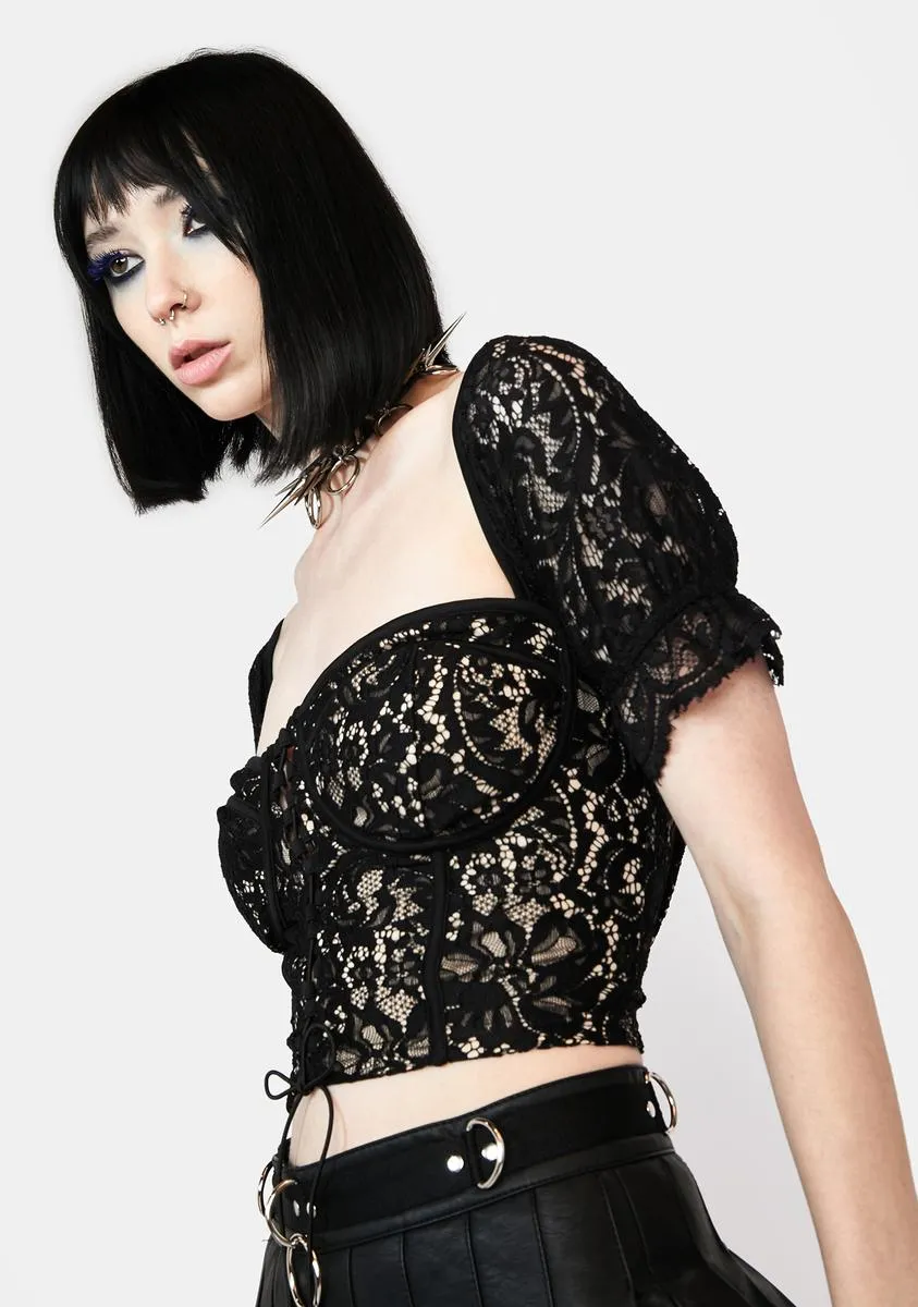 By Her Lonesome Lace Crop Top