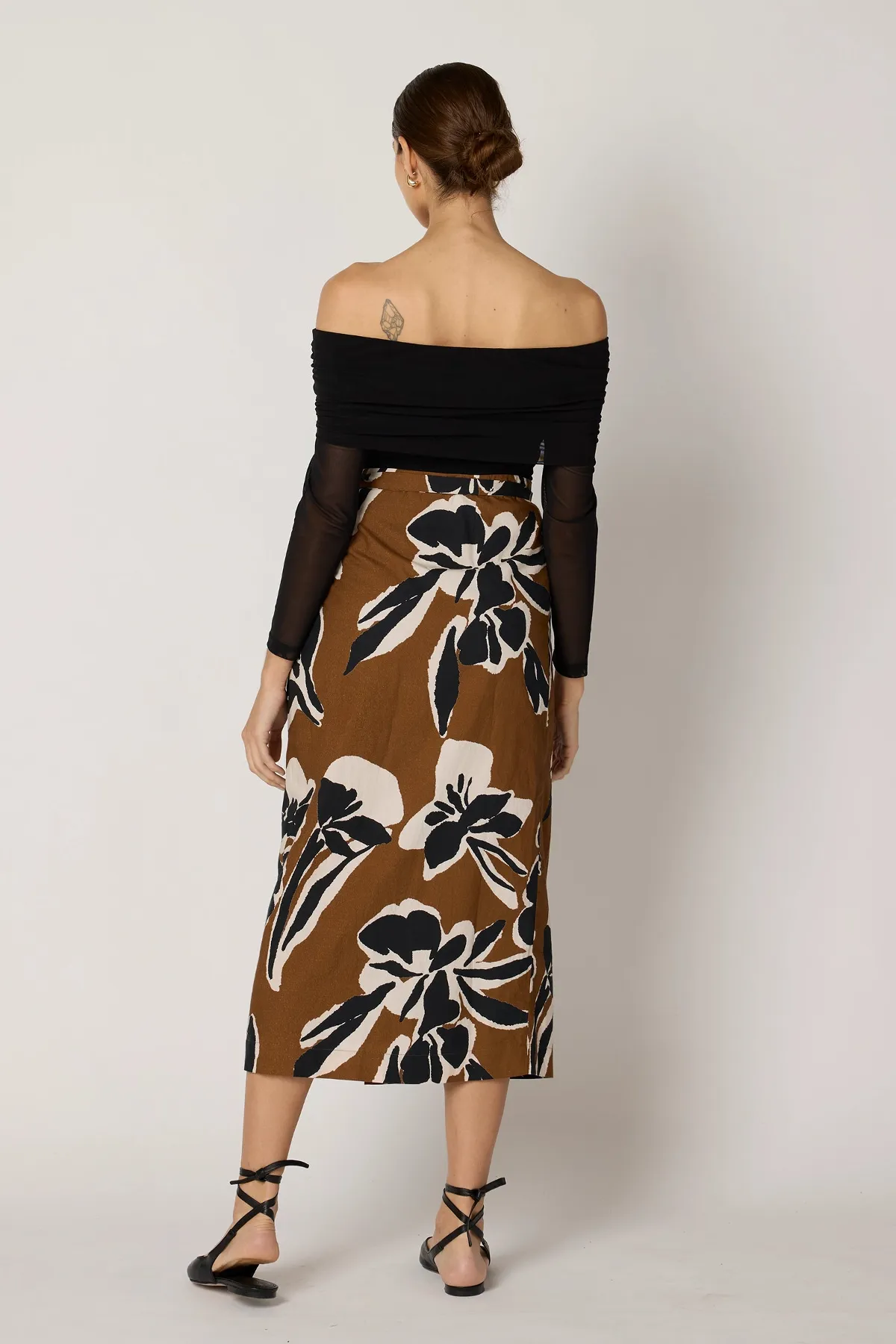 Camilla Midi Skirt in Smoked Clover