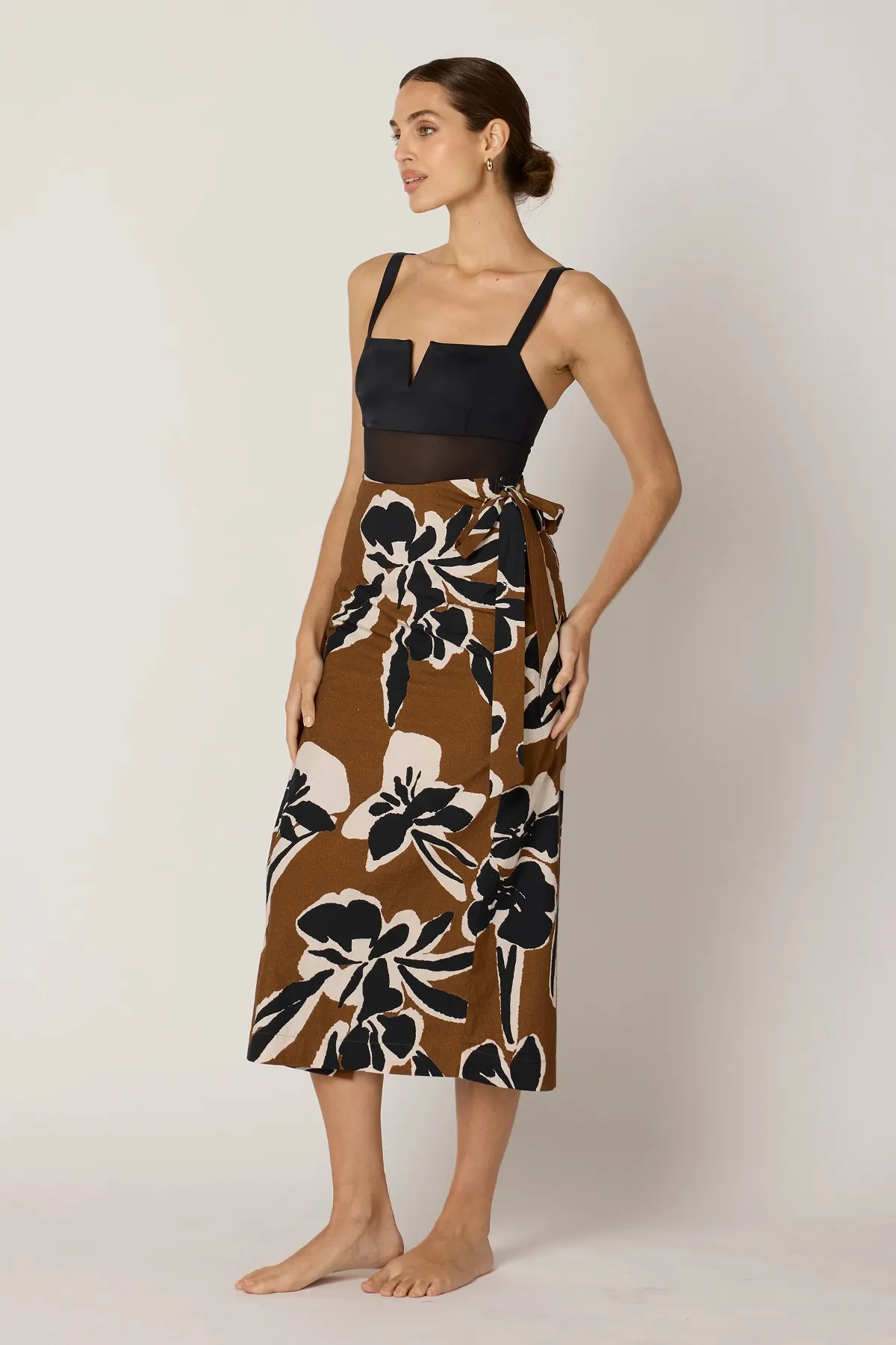 Camilla Midi Skirt in Smoked Clover