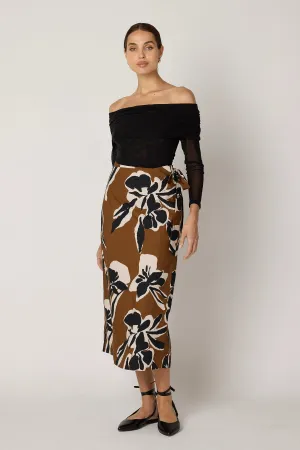 Camilla Midi Skirt in Smoked Clover