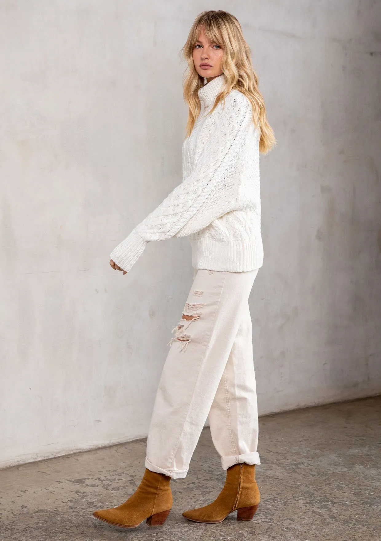 Chelsea Morning Cable Knit Sweater