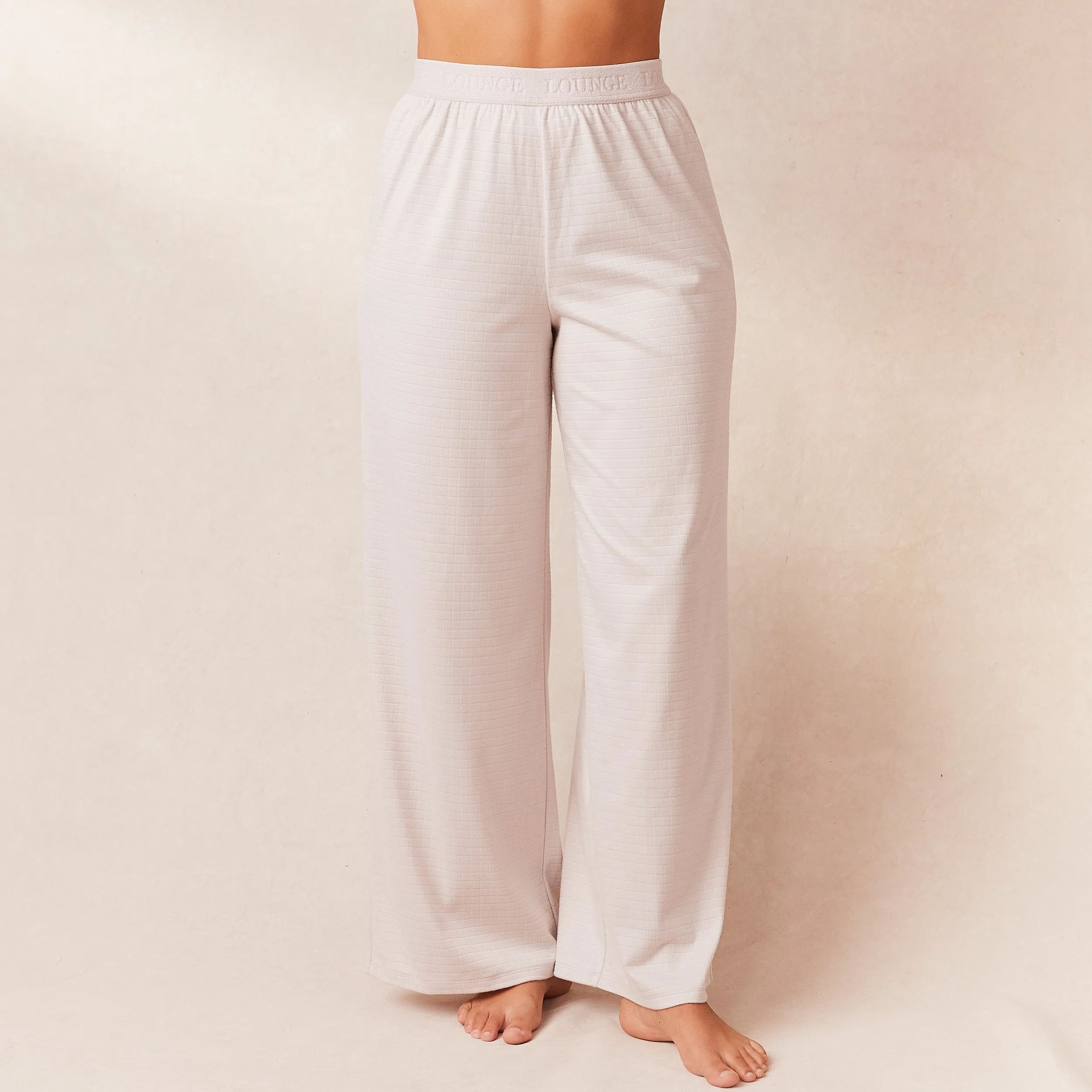 Classic Fleece Oversized Pajama Trousers - Cream