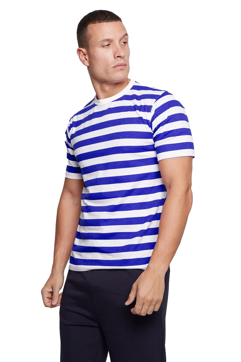 Classic Unisex Striped T-Shirt - Timeless Style in Blue & White or Black & Whit