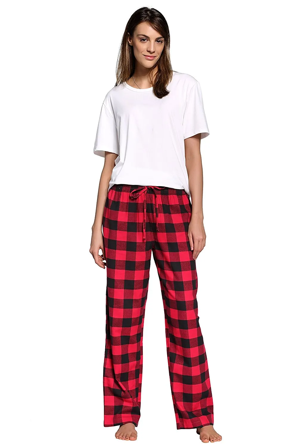 CYZ Women's 100% Cotton Super Soft Flannel Plaid Pajama/Louge Pants
