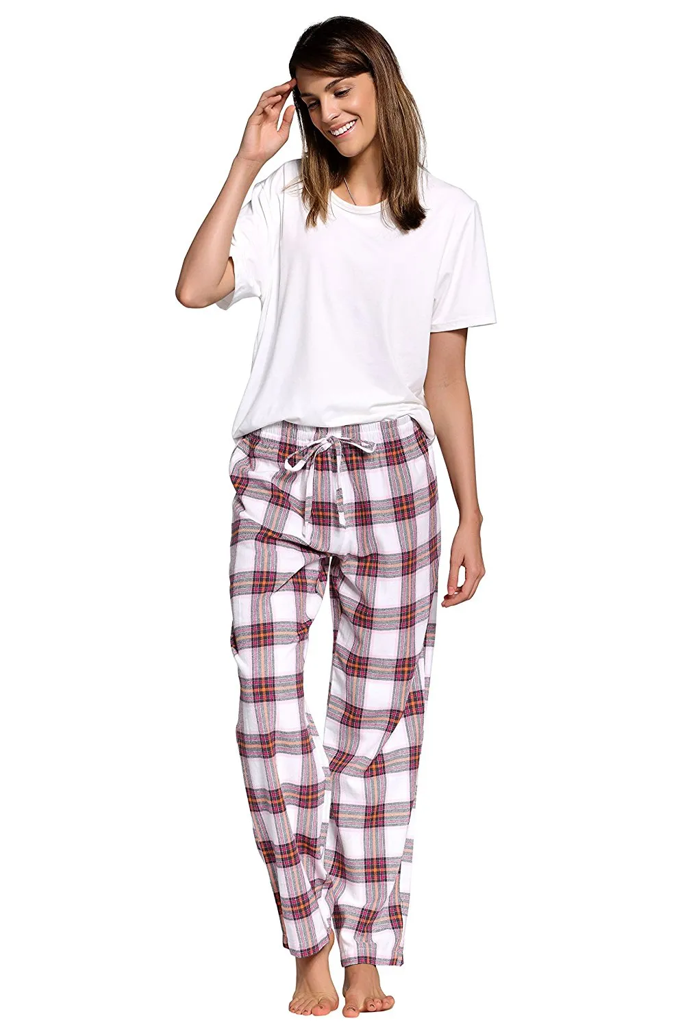 CYZ Women's 100% Cotton Super Soft Flannel Plaid Pajama/Louge Pants