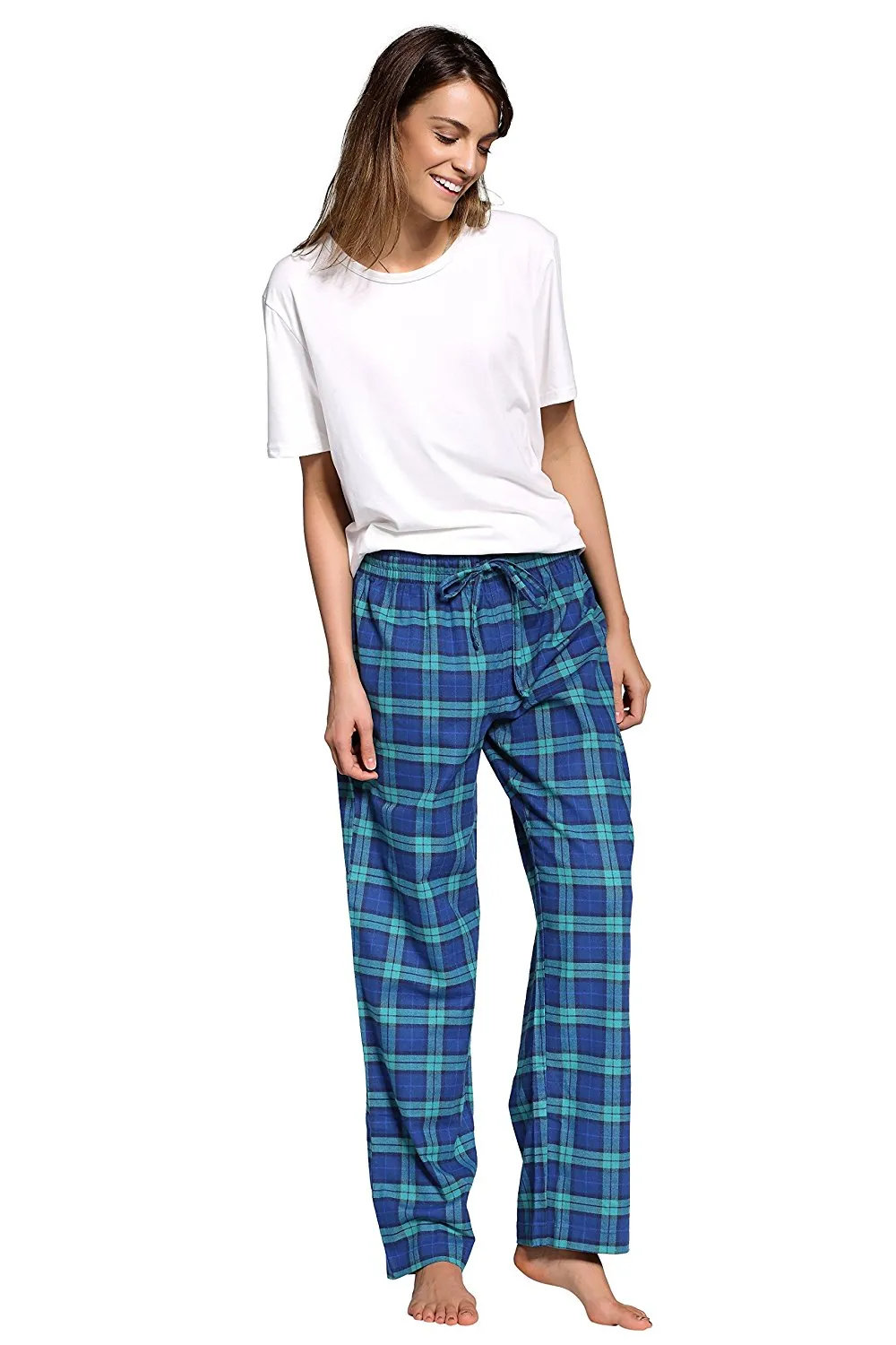 CYZ Women's 100% Cotton Super Soft Flannel Plaid Pajama/Louge Pants