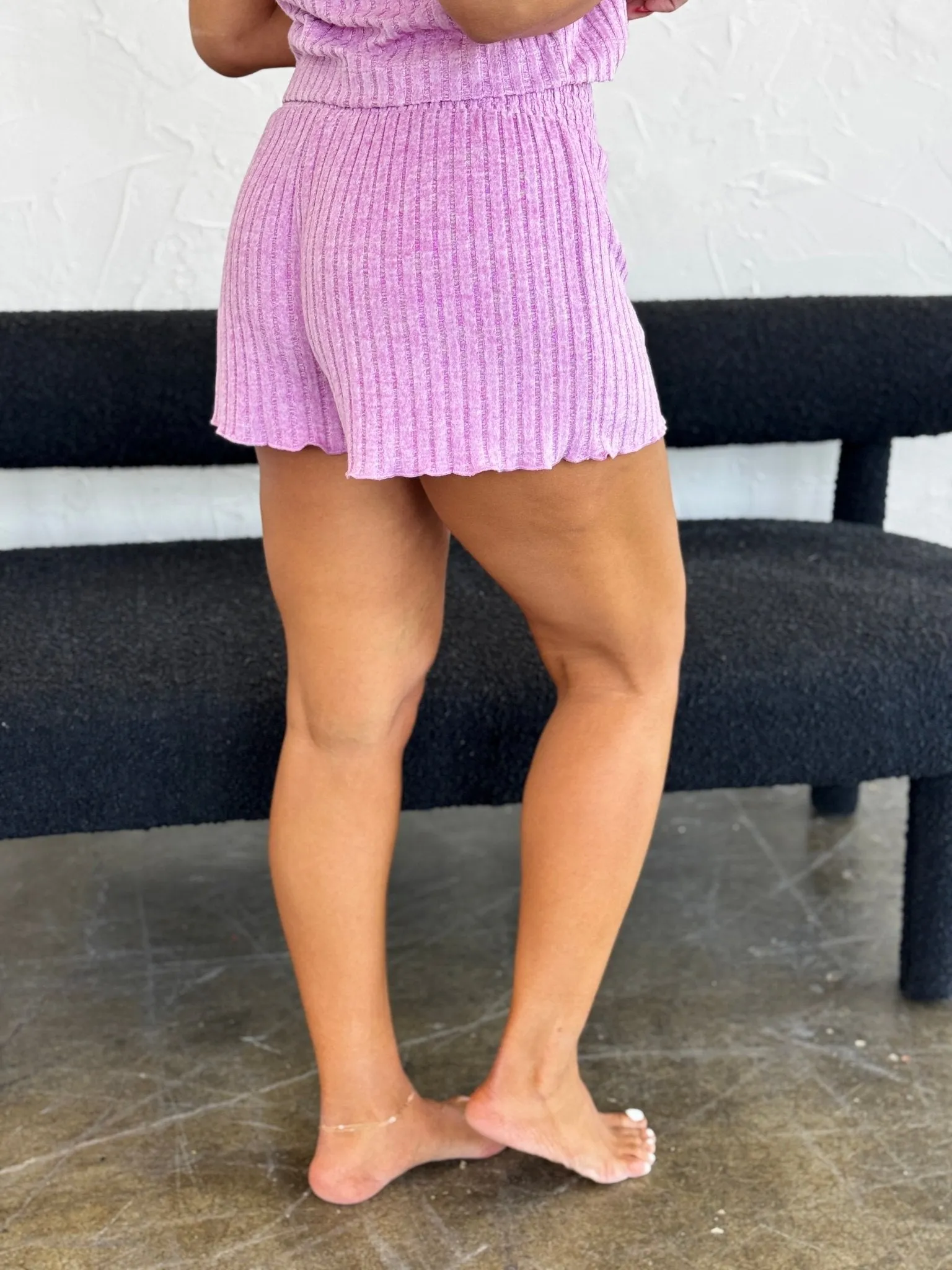 Dawn Smocked Rib Short (Violet Gem) by Z Supply