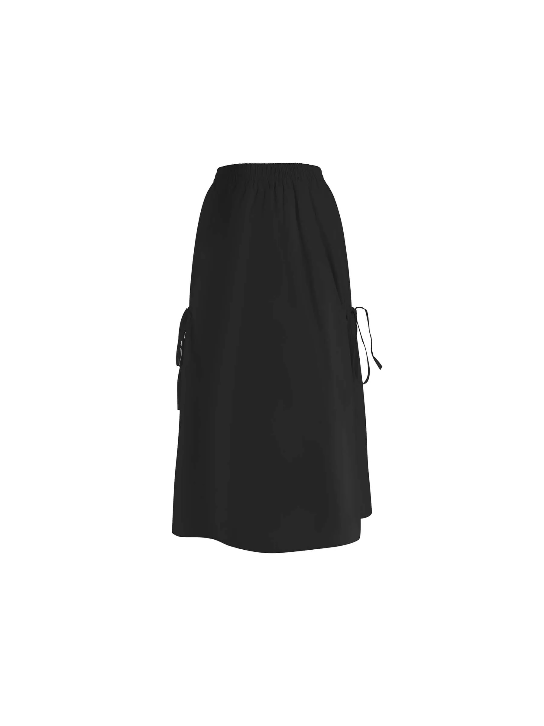 Drawstring Pocket Cotton Skirt