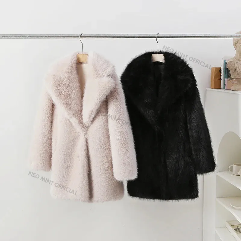 Elegant Sophie Designer Faux Fur Coat
