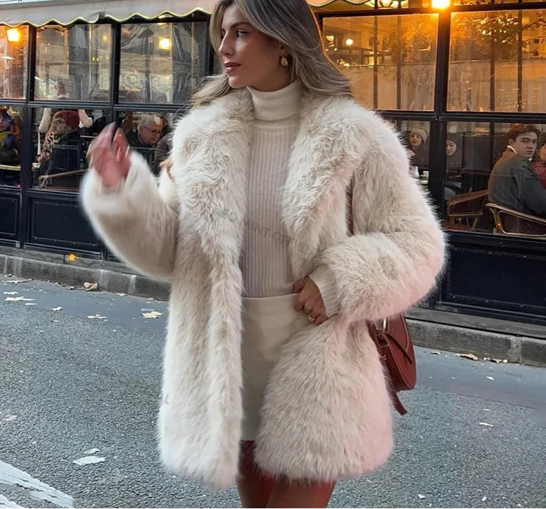 Elegant Sophie Designer Faux Fur Coat