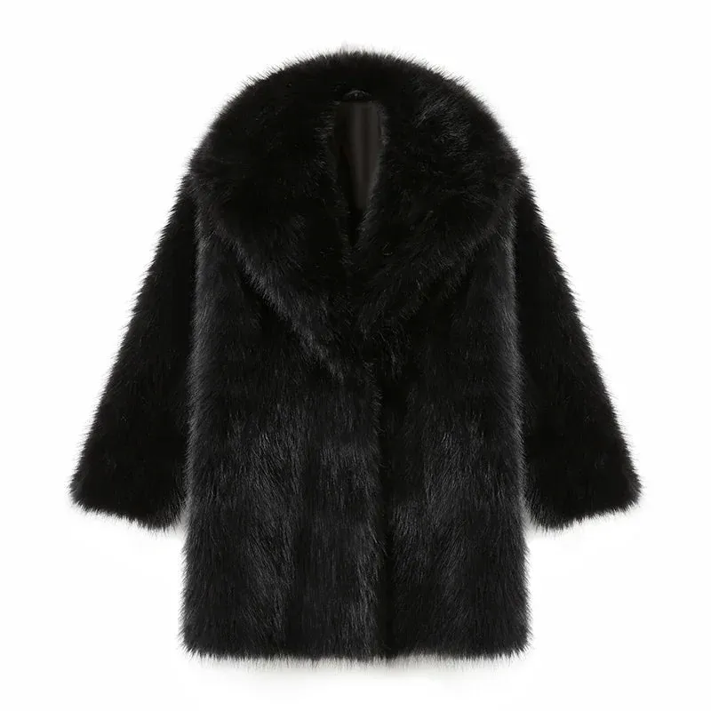 Elegant Sophie Designer Faux Fur Coat