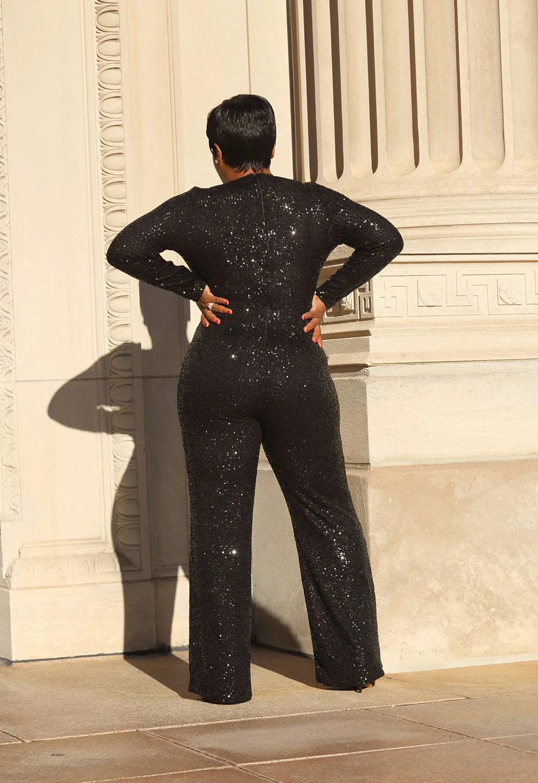 Fierce Sparkle | Sequin Long Sleeve Jumpsuit