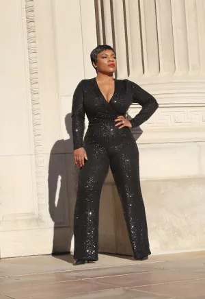 Fierce Sparkle | Sequin Long Sleeve Jumpsuit