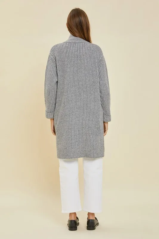H.Grey Chunky Cable Knit Cardigan