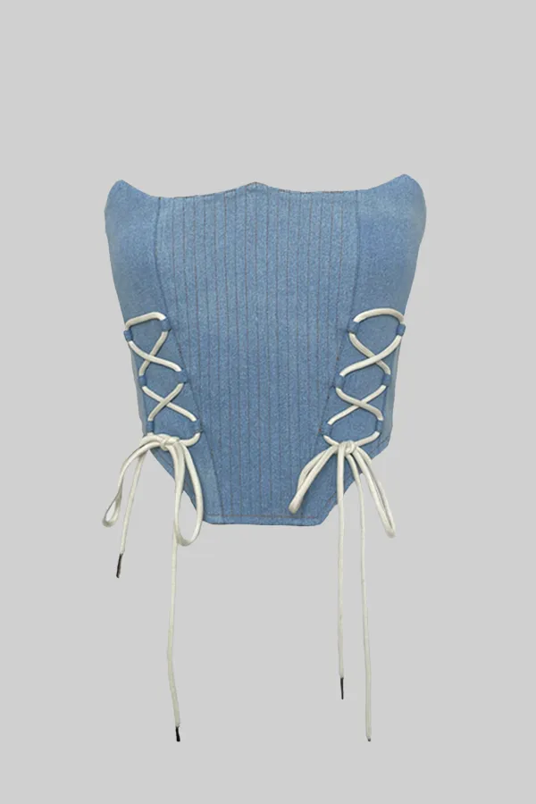 IMPOLITE CORSET LIGHT DENIM