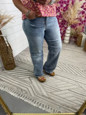 JUDY BLUE HIGH WAIST LIGHT WASH STRAIGHT LEG