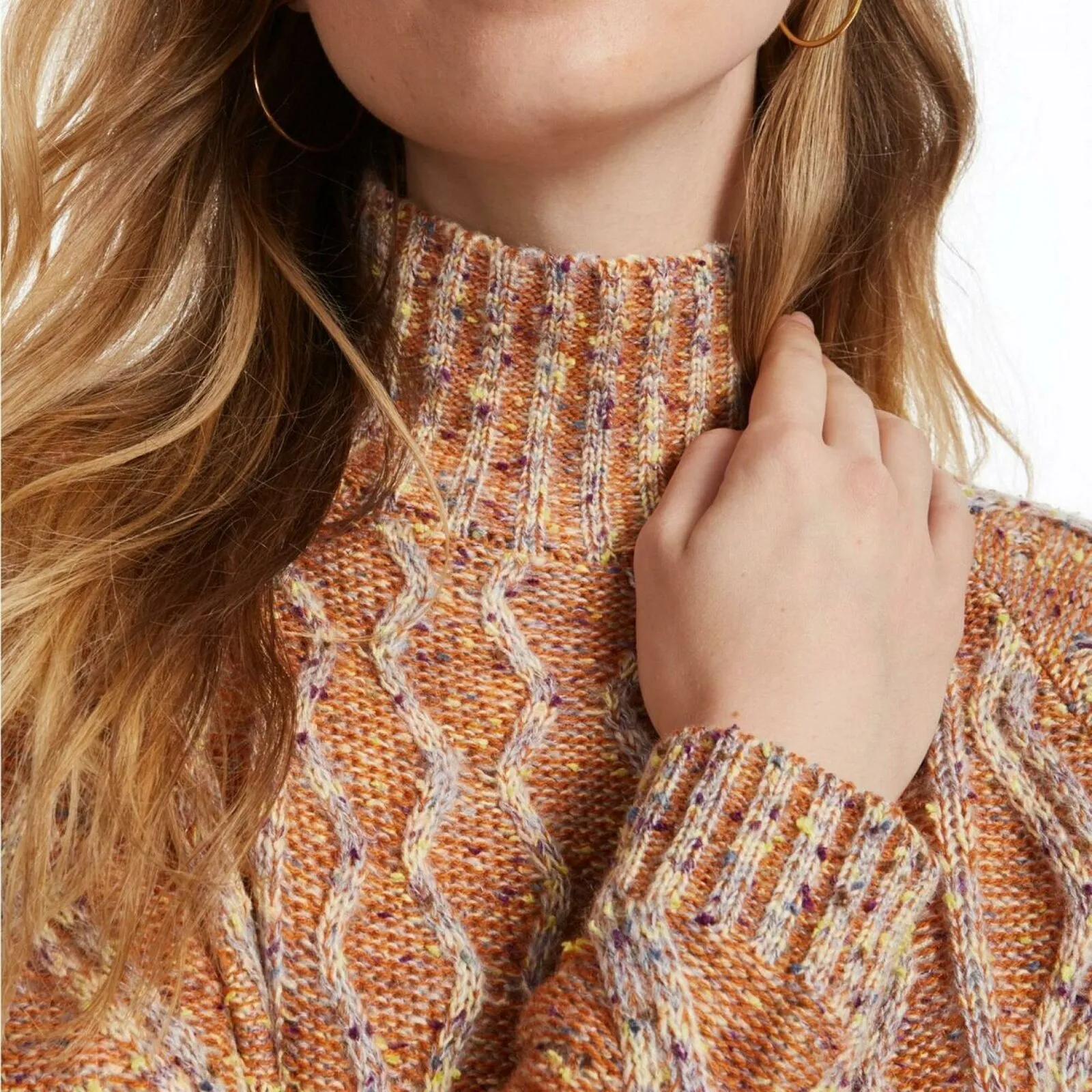 Kit   Sky Women's Junior Fit Cable Knit Sweater