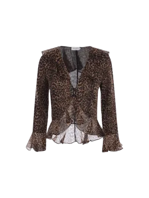 Leopard Print Wool Blouse