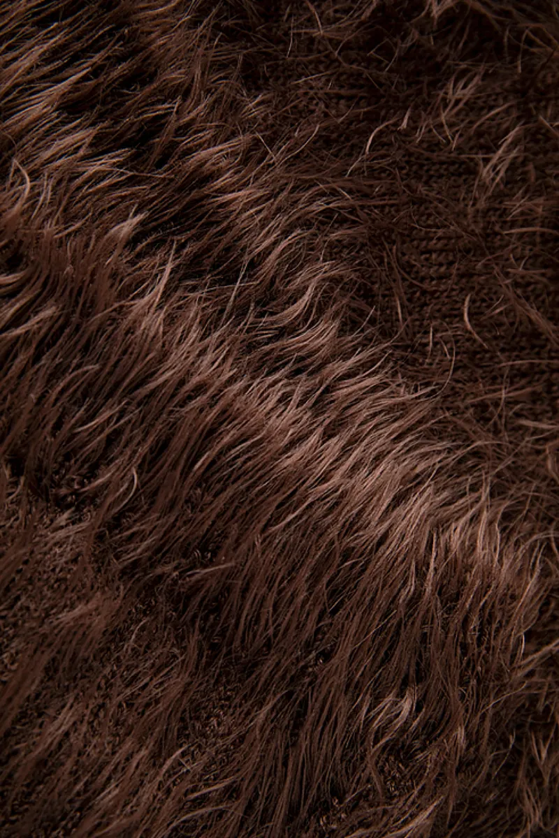 Luxe Fluffy Italian Pool Filati Yarn Knit Faux Fur Cardigan