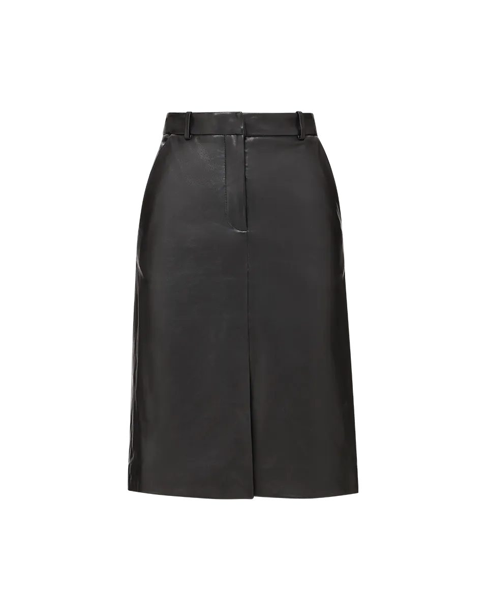 Maxine Leather Midi Skirt