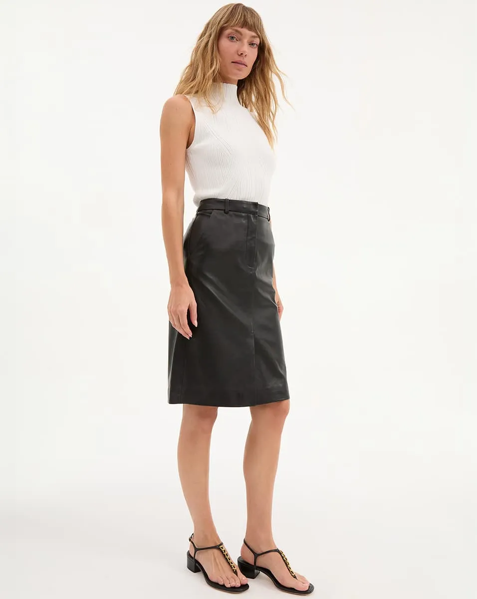 Maxine Leather Midi Skirt