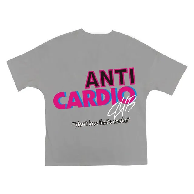 Men crew neck oversized gym t-shirt ANTI CARDIO workout t shirt gym t -shirt fitness shirt bodybuilding t-shirt
