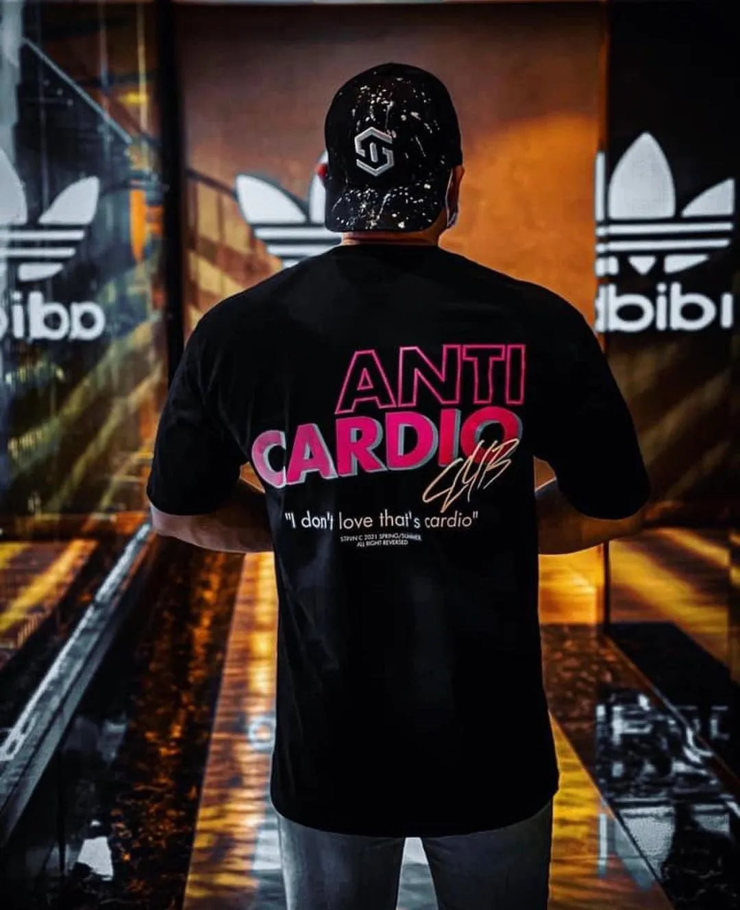 Men crew neck oversized gym t-shirt ANTI CARDIO workout t shirt gym t -shirt fitness shirt bodybuilding t-shirt