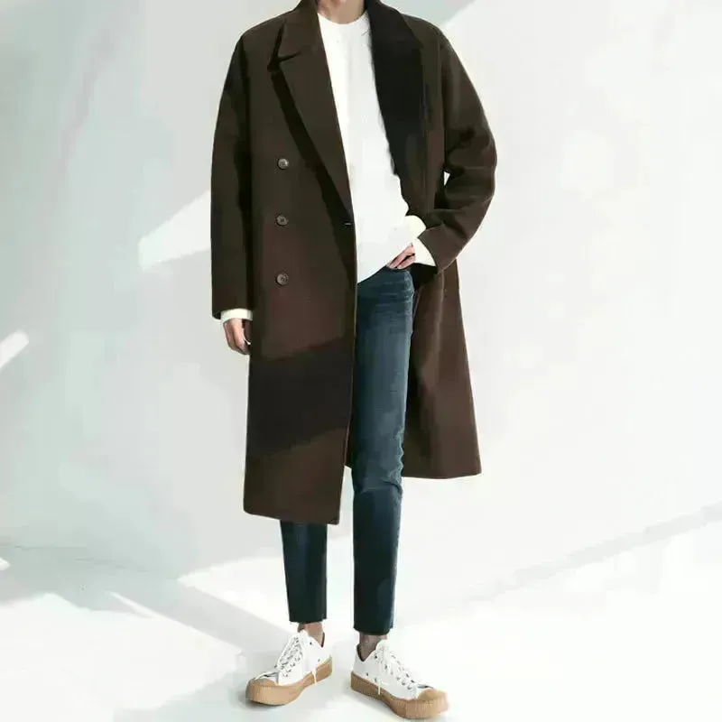 Men trench coat Long Winter woolen coat jacket for men formal winter clothes for men