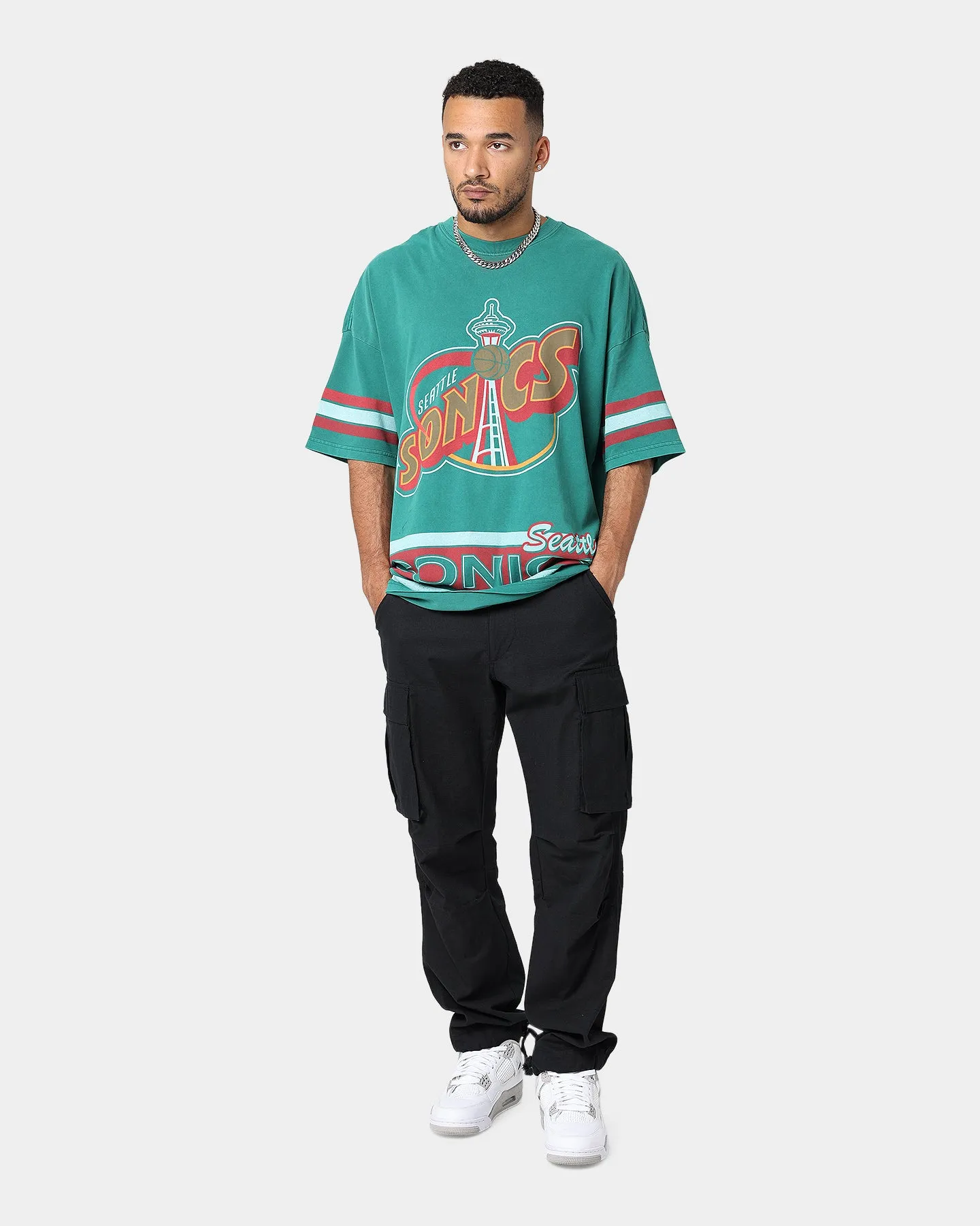 Mitchell & Ness Seattle Sonics Vintage Conference T-Shirt Faded Green