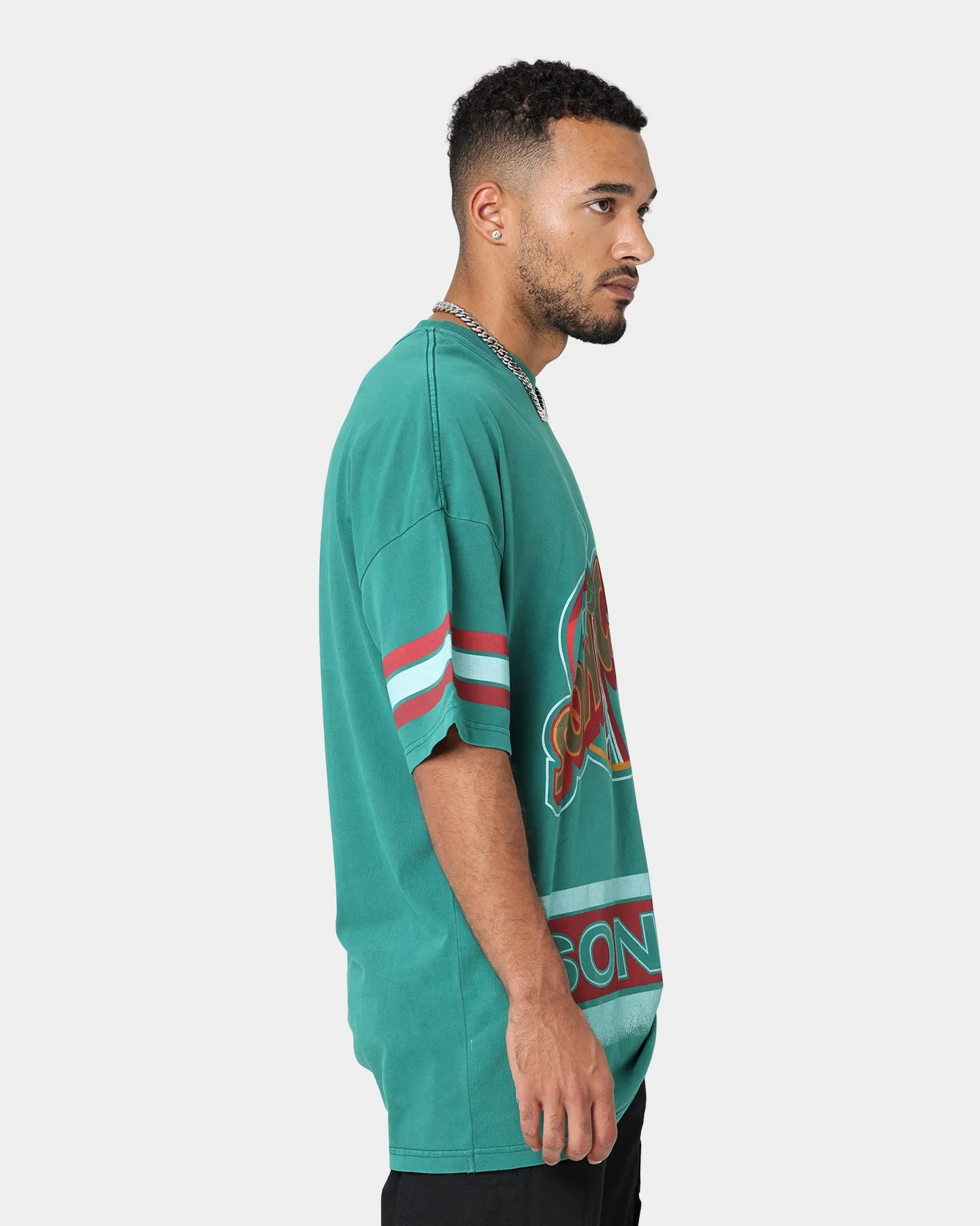 Mitchell & Ness Seattle Sonics Vintage Conference T-Shirt Faded Green