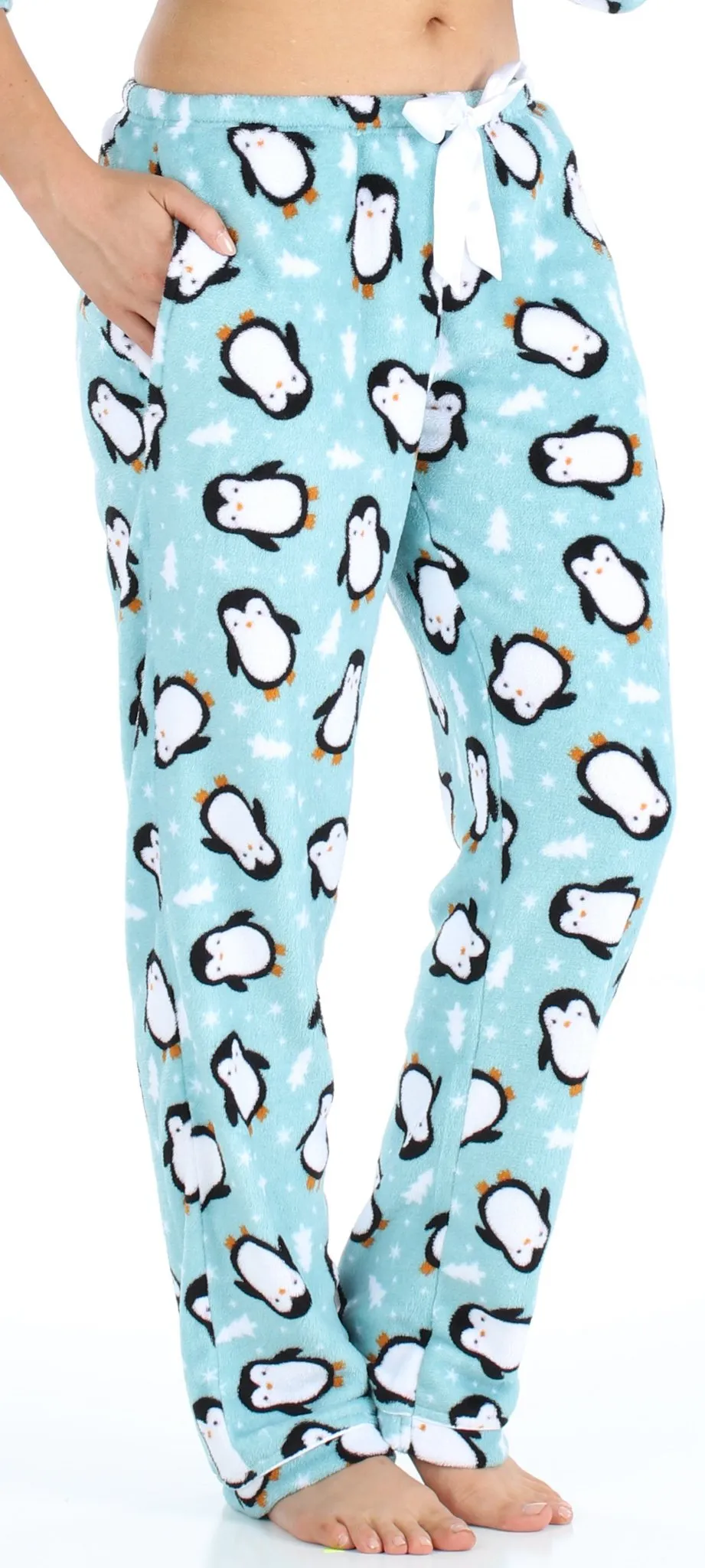 PajamaMania Women’s Plush Fleece Long Sleeve 2-Piece Button-Down Pajamas