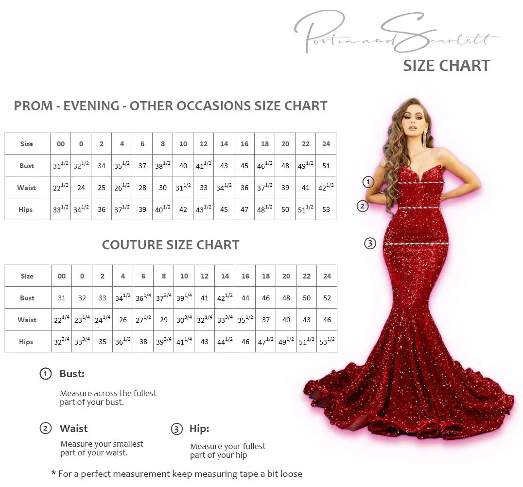 Portia & Scarlett PS105X Emerald Sequin A-Line Cocktail Dress