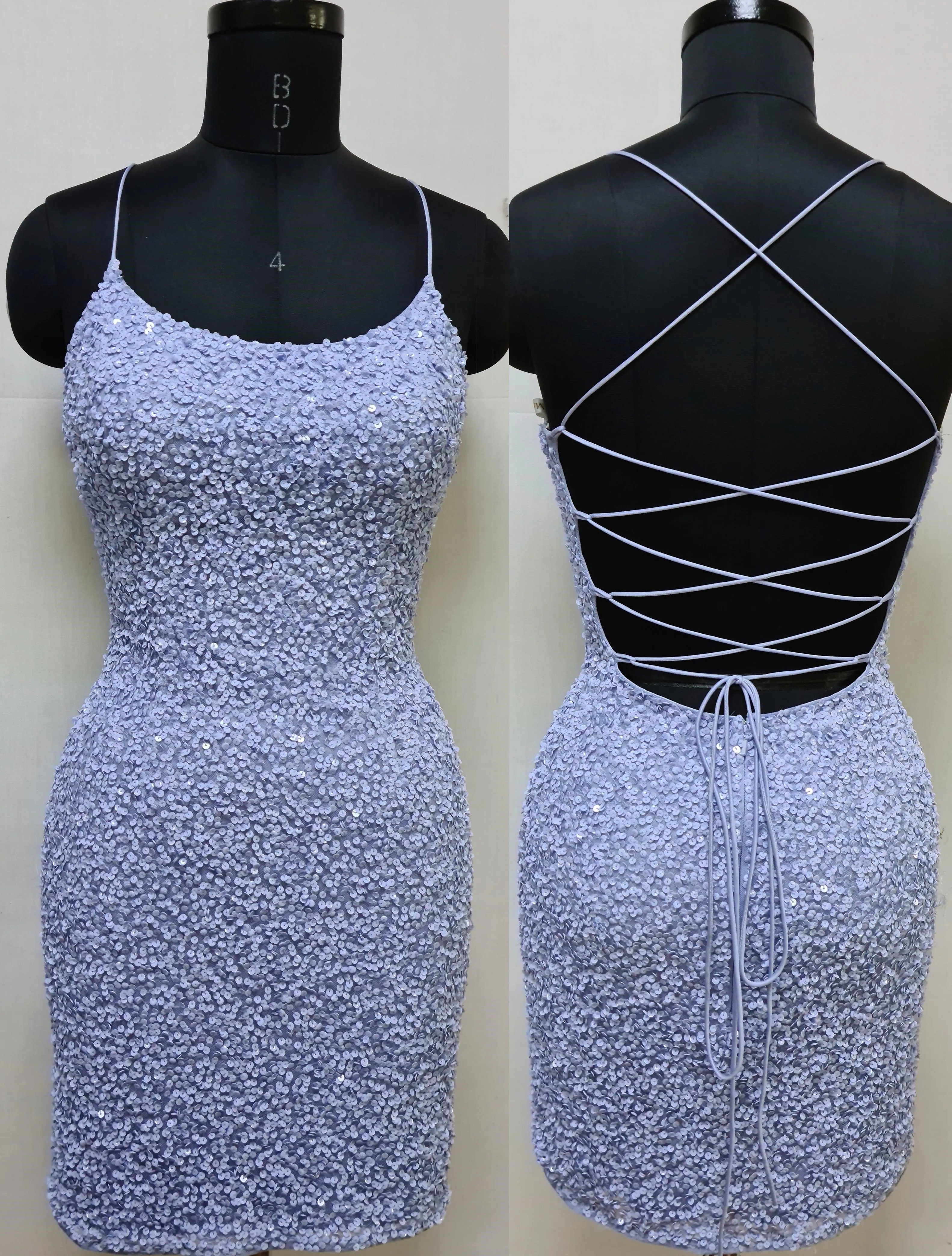 Primavera Couture 3351 Size 4, 14 Fuchsia Cocktail Dress Short Fitted Sequin Backless Homecoming Dress