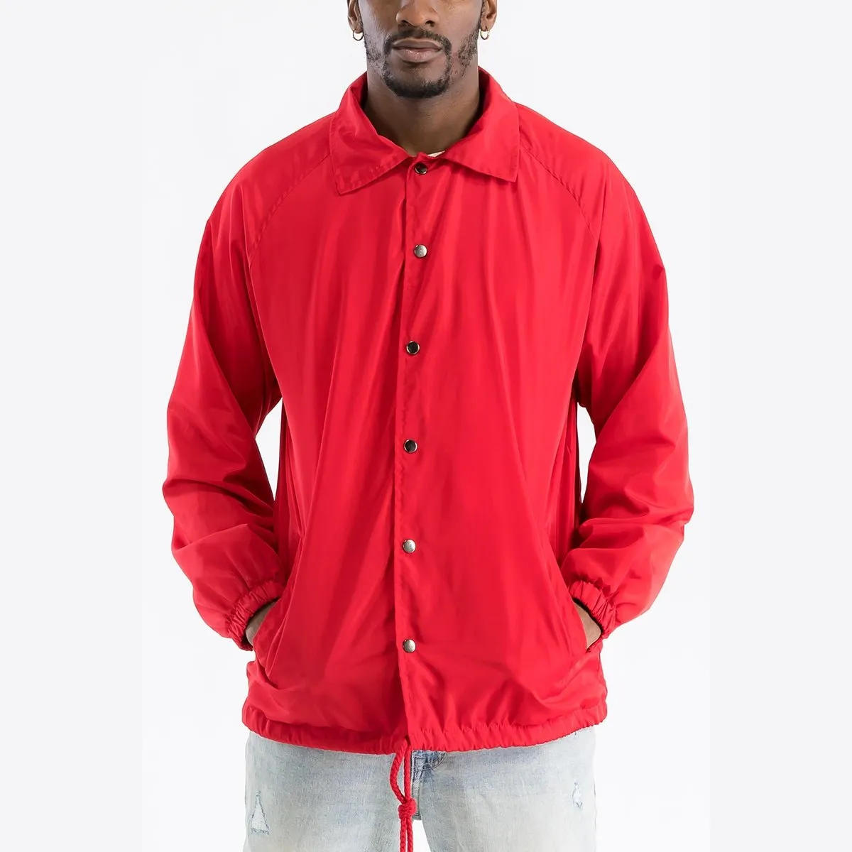 Red Solid Coach Jacket